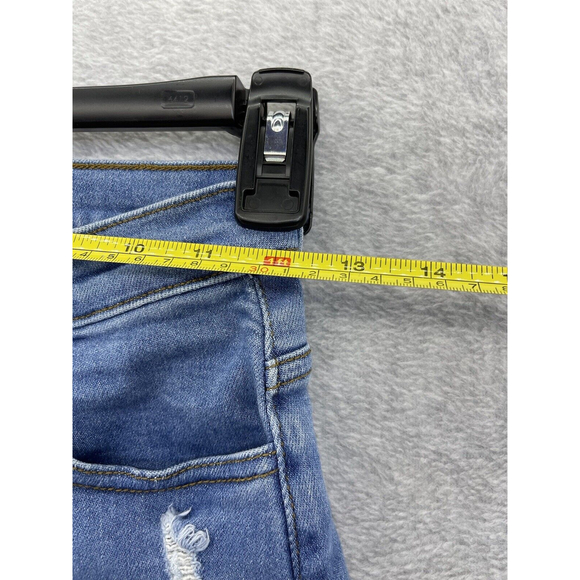 Vibrant Denim Shortie Shorts Hot Pants Medium Wash Medium Cutoff High Open side - Picture 7 of 9